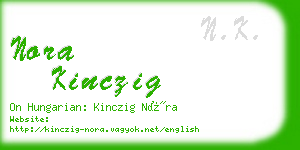 nora kinczig business card